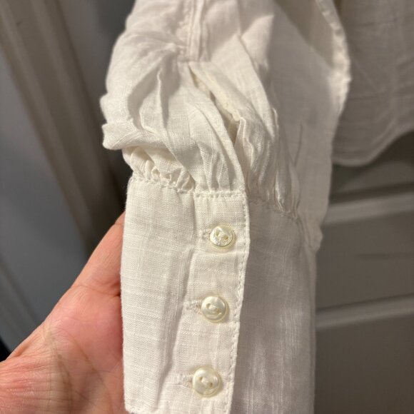 Free People "Maraya Ruched Puff-Sleeve" Cotton Blouse - Picture 8 of 9